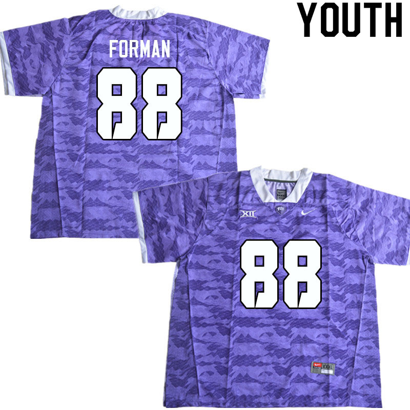 Youth #88 Sam Forman TCU Horned Frogs College Football Jerseys Sale-Purple Limited